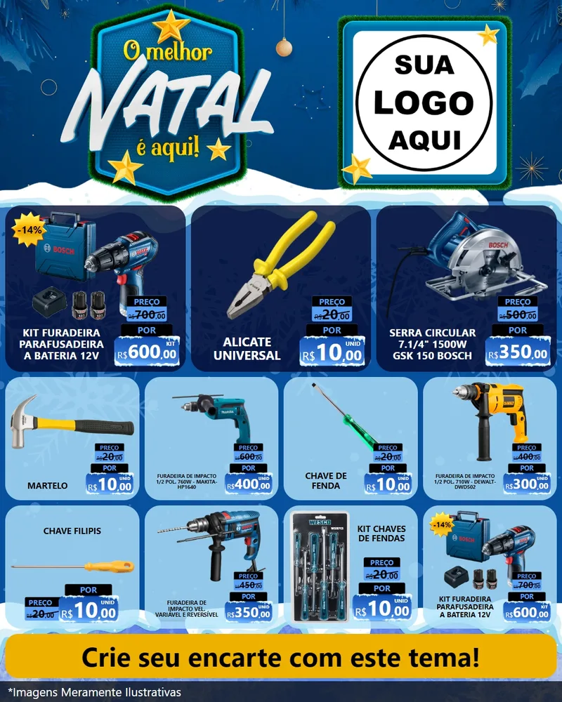 Modelo de Rede Social para Feed Instagram com o tema O Melhor Natal É Aqui! para Maquinas e Ferramentas