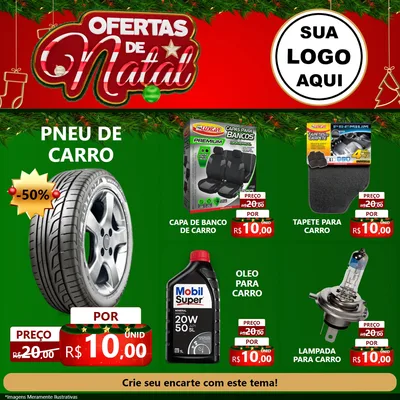 Modelo de Rede Social para Feed Facebook com o tema Ofertas de Natal para Auto peças