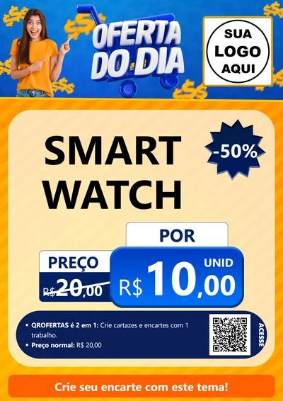 Modelo de Cartaz para Cartaz A4 Vertical com o tema Oferta do Dia para Informática