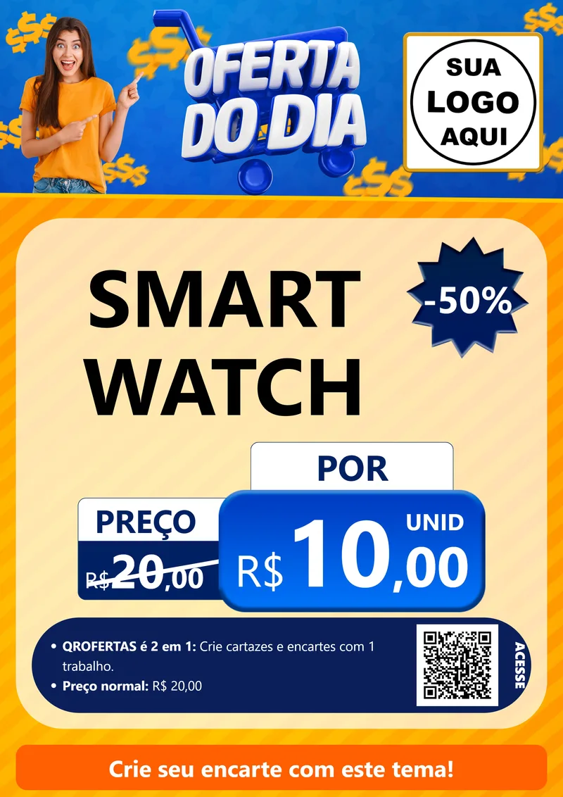 Modelo de Cartaz para Cartaz A4 Vertical com o tema Oferta do Dia para Informática