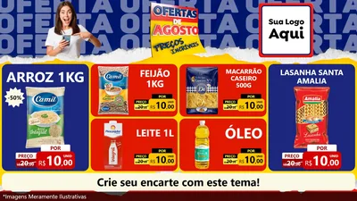 Modelo de TV para TV Horizontal com o tema Ofertas de Agosto - Preços Incríveis para Supermercado