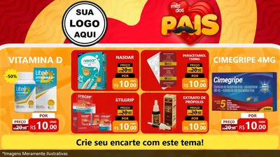 Modelo de TV para TV Horizontal com o tema Mês Dos Pais para Farmácia
