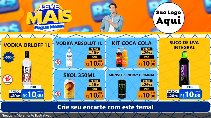 Modelo de TV para TV Horizontal com o tema Leve Mais, Pague Menos para Distribuidora de bebidas