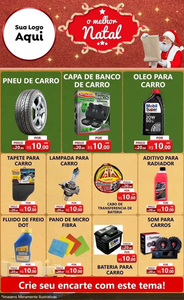 Modelo de Encarte para Encarte Grande com o tema O Melhor Natal para Auto peças