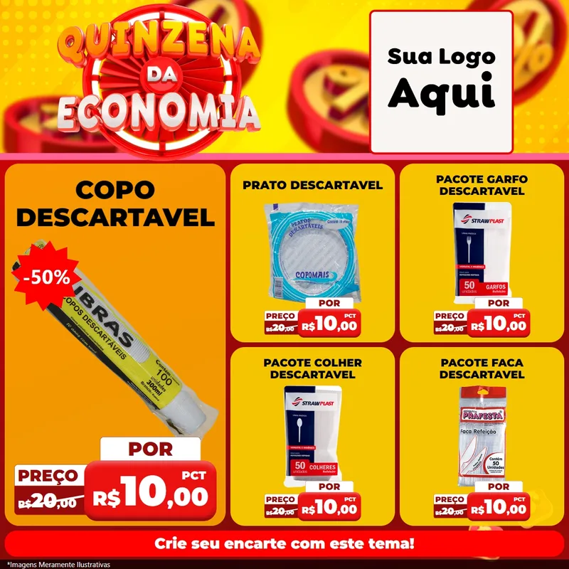 Modelo de Rede Social para Feed Facebook com o tema Quinzena Da Economia para Embalagens