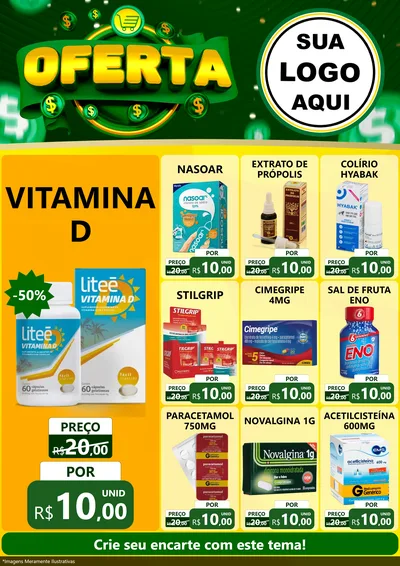 Modelo de Encarte para Encarte A4 Vertical com o tema Oferta para Farmácia