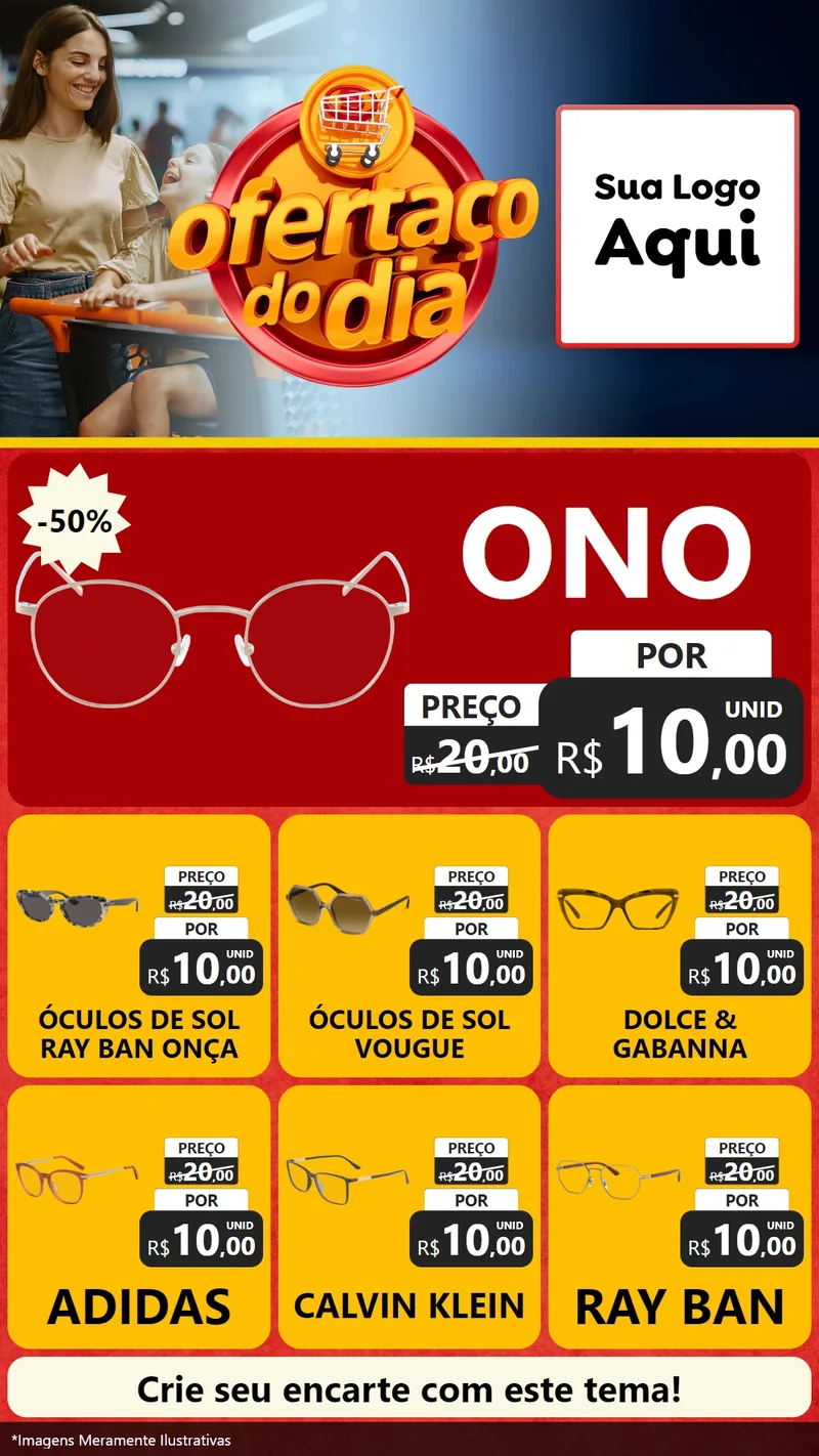 Modelo de Rede Social para Stories com o tema Ofertaço Do Dia para Óticas