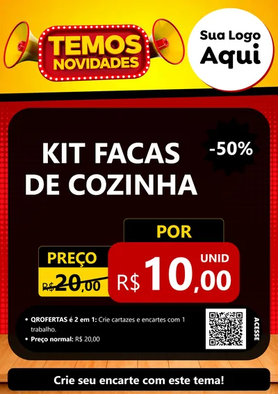 Modelo de Cartaz para Cartaz A4 Vertical com o tema Temos Novidades para Utilidades Domésticas