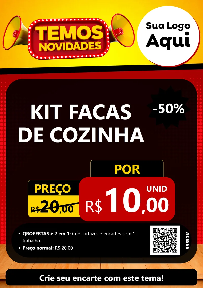Modelo de Cartaz para Cartaz A4 Vertical com o tema Temos Novidades para Utilidades Domésticas