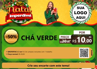 Modelo de Cartaz para Cartaz A4 Horizontal com o tema Natal Imperdível para Produtos Naturais