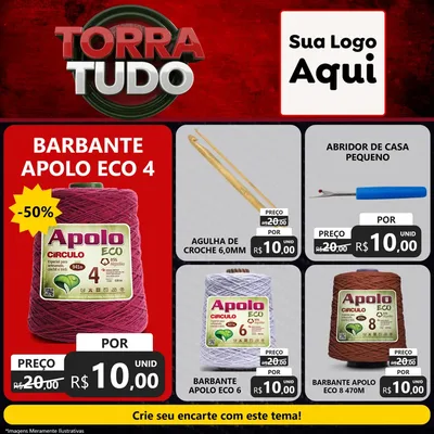 Modelo de Rede Social para Feed Facebook com o tema Torra Tudo para Armarinho e Aviamentos