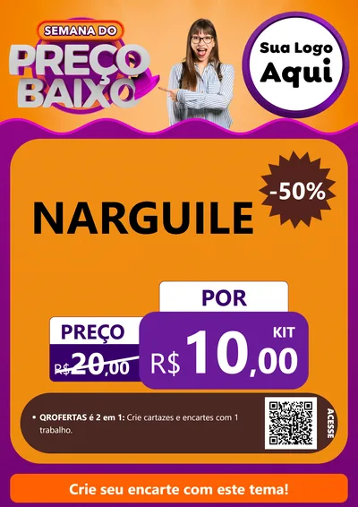 Modelo de Cartaz para Cartaz A4 Vertical com o tema Semana do Preço Baixo para Tabacaria