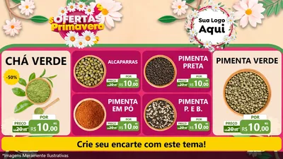 Modelo de TV para TV Horizontal com o tema Ofertas de Primavera para Produtos Naturais