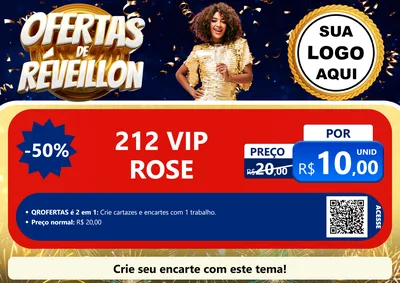 Modelo de Cartaz para Cartaz A4 Horizontal com o tema Ofertas de Réveillon para Perfumes