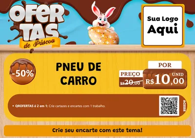 Modelo de Cartaz para Cartaz A4 Horizontal com o tema Ofertas de Páscoa para Auto peças