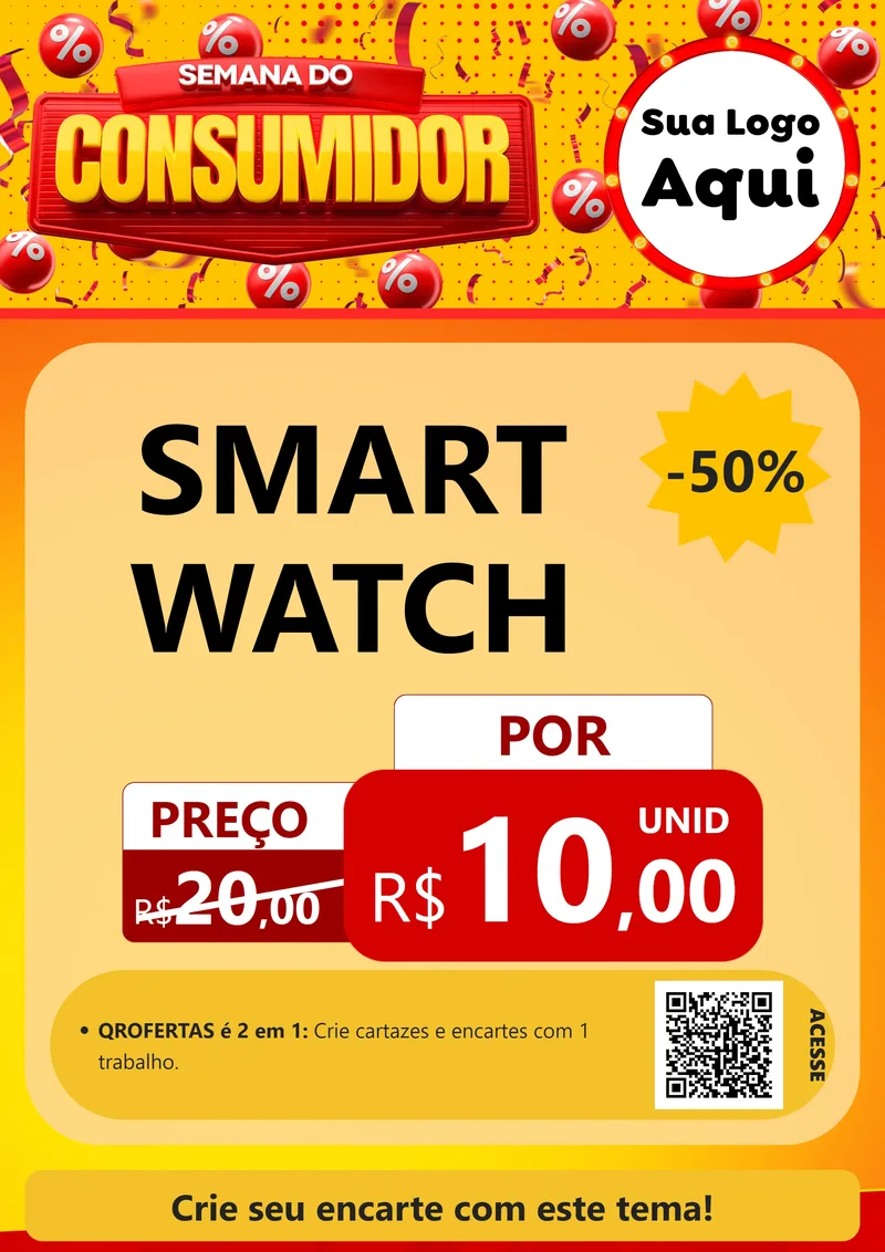 Modelo de Cartaz para Cartaz A4 Vertical com o tema Semana do Consumidor para Informática