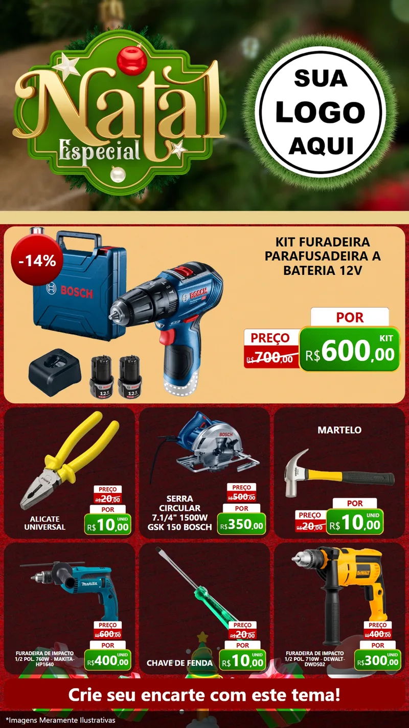 Modelo de Rede Social para Stories com o tema Natal Especial para Maquinas e Ferramentas