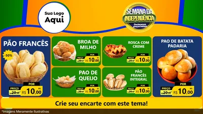 Modelo de TV para TV Horizontal com o tema Semana da Independência Declaramos Preços Baixos para Padaria