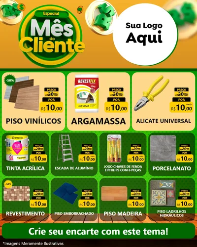 Modelo de Rede Social para Feed Instagram com o tema Especial Mês do Cliente para Material para Construção