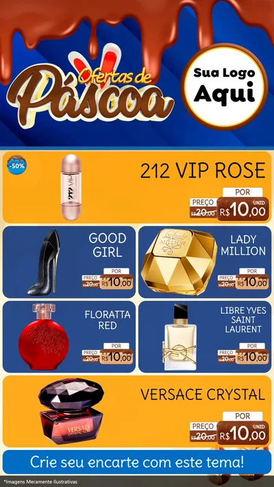 Modelo de TV para TV Vertical com o tema Ofertas de Páscoa para Perfumes