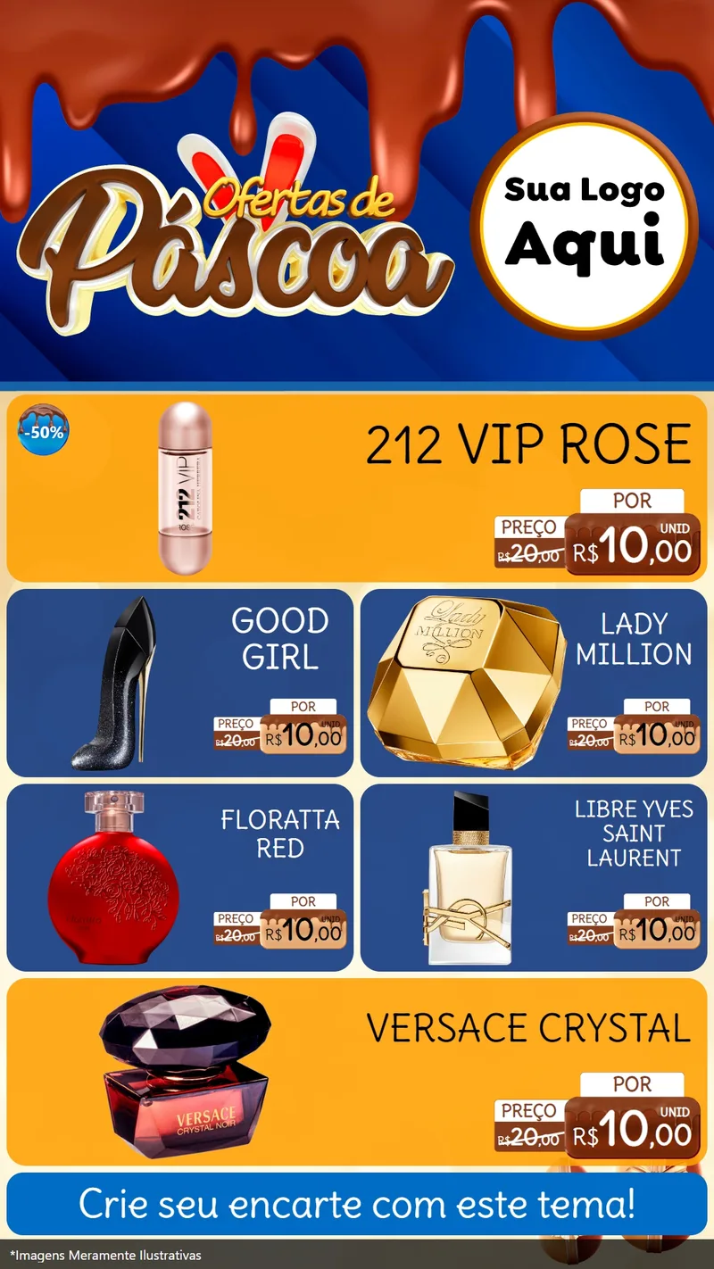 Modelo de TV para TV Vertical com o tema Ofertas de Páscoa para Perfumes