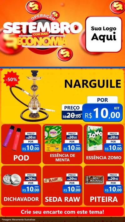 Modelo de Rede Social para Stories com o tema Operação Setembro Com Muita Economia para Tabacaria
