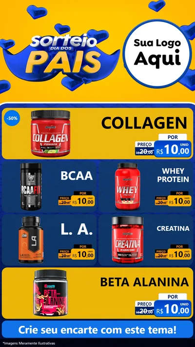 Modelo de TV para TV Vertical com o tema Sorteio Dia dos Pais para Suplementos alimentares
