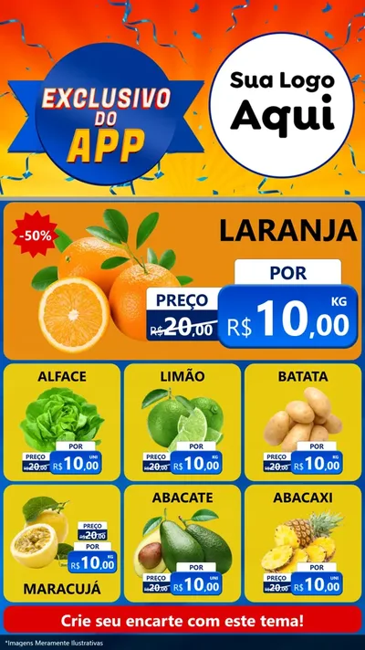Modelo de Rede Social para Stories com o tema Exclusivo do Aplicativo para Hortifrúti