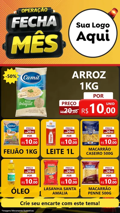 Modelo de Rede Social para Stories com o tema Operação Fecha Mês para Supermercado
