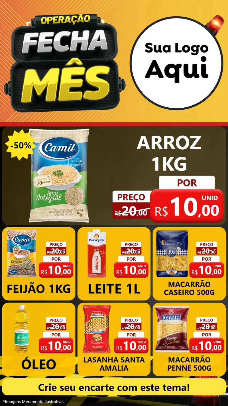 Modelo de Rede Social para Stories com o tema Operação Fecha Mês para Supermercado