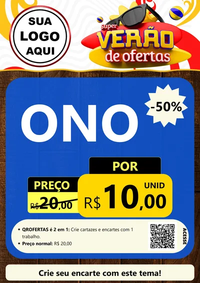 Modelo de Cartaz para Cartaz A4 Vertical com o tema Super Verão de Ofertas para Óticas
