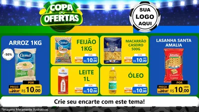 Modelo de TV para TV Horizontal com o tema Copa de Ofertas para Supermercado