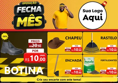 Modelo de Encarte para Encarte A4 Horizontal com o tema Operação Fecha Mês para Agropecuária