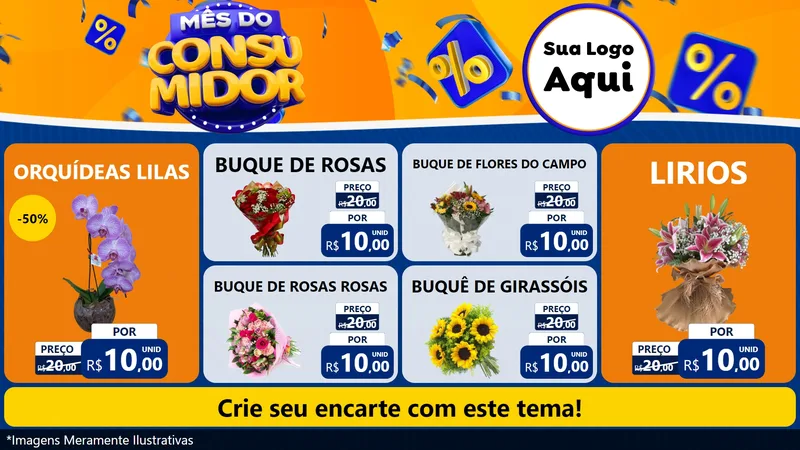 Modelo de TV para TV Horizontal com o tema Mês do Consumidor para Floricultura e jardim