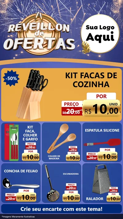 Modelo de Rede Social para Stories com o tema Réveillon de Ofertas para Utilidades Domésticas