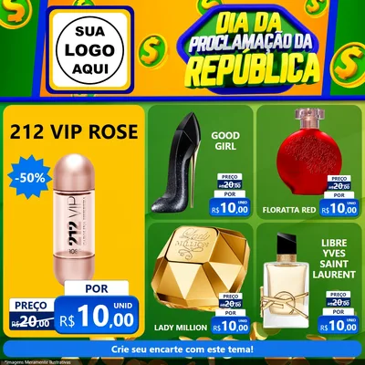 Modelo de Rede Social para Feed Facebook com o tema Dia Da Proclamação da República para Perfumes