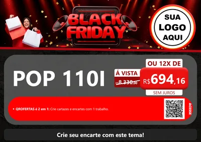Modelo de Cartaz para Cartaz A4 Horizontal com o tema Black Friday para Concessionaria de Motos