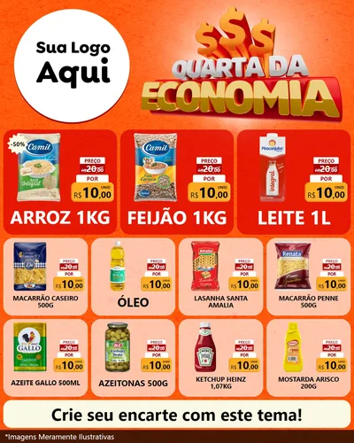 Modelo de Rede Social para Feed Instagram com o tema Quarta da Economia para Supermercado