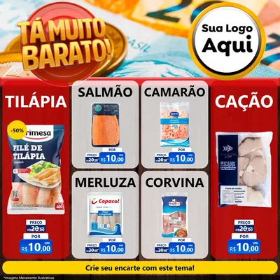 Modelo de Rede Social para Feed Facebook com o tema Está Muito Barato para Peixaria