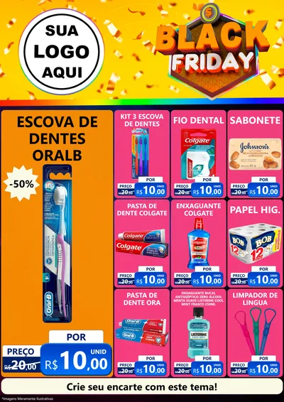 Modelo de Encarte para Encarte A4 Vertical com o tema Black Friday para Higiene Pessoal