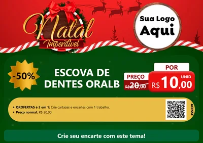 Modelo de Cartaz para Cartaz A4 Horizontal com o tema Natal Imperdível para Higiene Pessoal