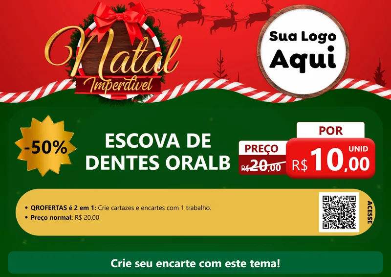 Modelo de Cartaz para Cartaz A4 Horizontal com o tema Natal Imperdível para Higiene Pessoal