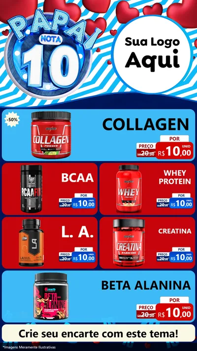 Modelo de TV para TV Vertical com o tema Papai Nota 10 para Suplementos alimentares