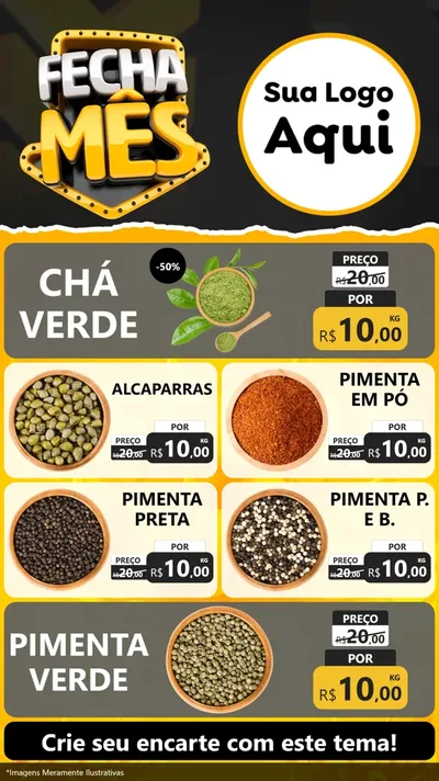 Modelo de TV para TV Vertical com o tema Fecha Mês para Produtos Naturais