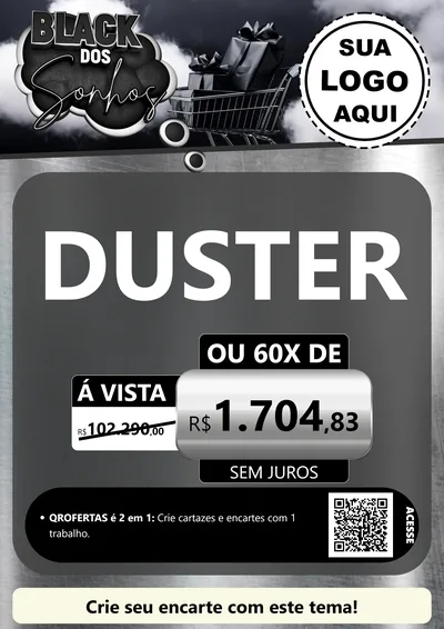 Modelo de Cartaz para Cartaz A4 Vertical com o tema Black dos Sonhos para Concessionaria de Carros