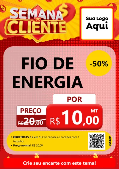 Modelo de Cartaz para Cartaz A4 Vertical com o tema Semana do Cliente para Materiais Elétricos