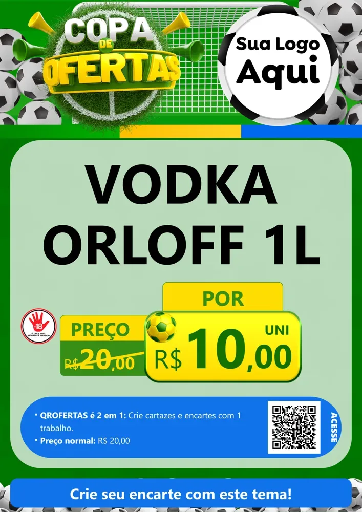 Modelo de Cartaz para Cartaz A4 Vertical com o tema Copa De Ofertas para Distribuidora de bebidas