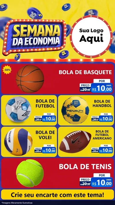 Modelo de TV para TV Vertical com o tema Semana da Economia para Artigos Esportivos