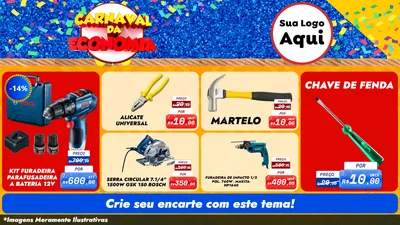 Modelo de TV para TV Horizontal com o tema Carnaval da Economia para Maquinas e Ferramentas