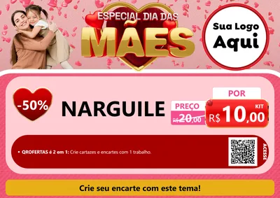 Modelo de Cartaz para Cartaz A4 Horizontal com o tema Especial Dia Das Mães para Tabacaria